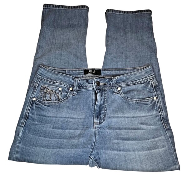 Earl Jeans Women 8 Cropped Mid Rise Stretch (W28 L23) - Picture 2 of 14